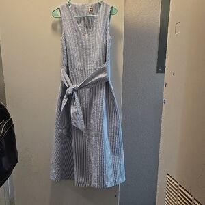 Anne Klein Blue and White Striped Dress